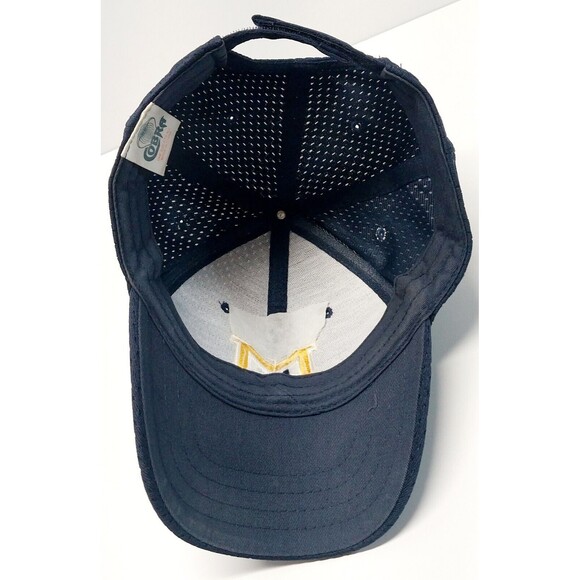 Michigan Wolverines Adjustable Hat Navy Blue Yellow Logo Vent Cobra One Size GUC - Picture 9 of 15